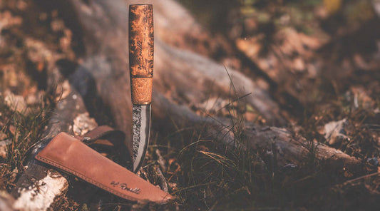 Rosellis Finnish handmade outdoor knife, made by carbon steel.