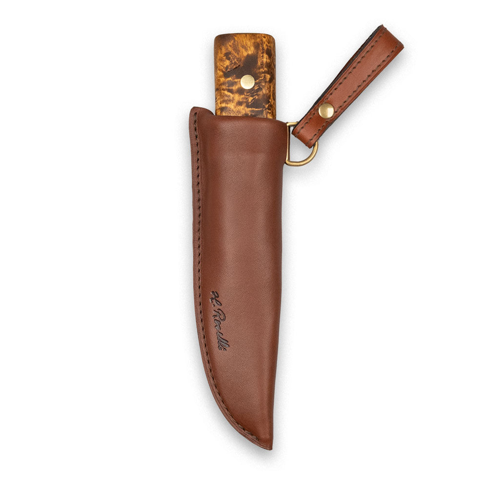 Cuchillo de caza de espiga completa, mango oscuro