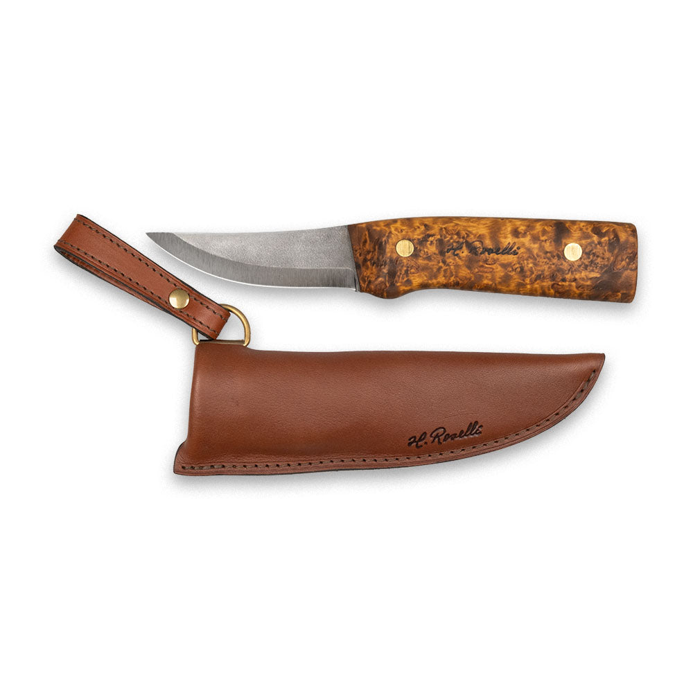 Cuchillo de caza de espiga completa, mango oscuro